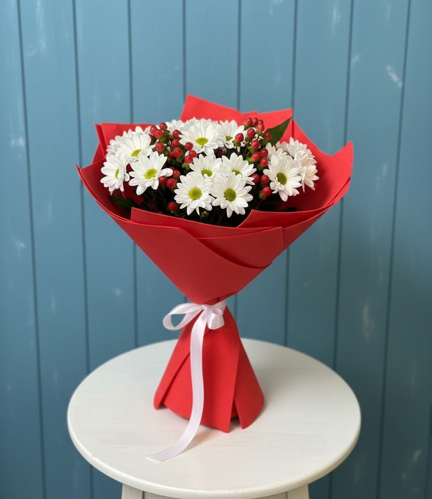 Букет цветов из: Хризантемы в Веселёво