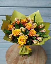 Букет цветов из:  Альстромерии и Розы в Веселёво