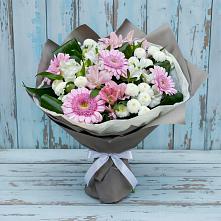 Букет цветов из:  Герберы, Альстромерии и Хризантемы в Веселёво