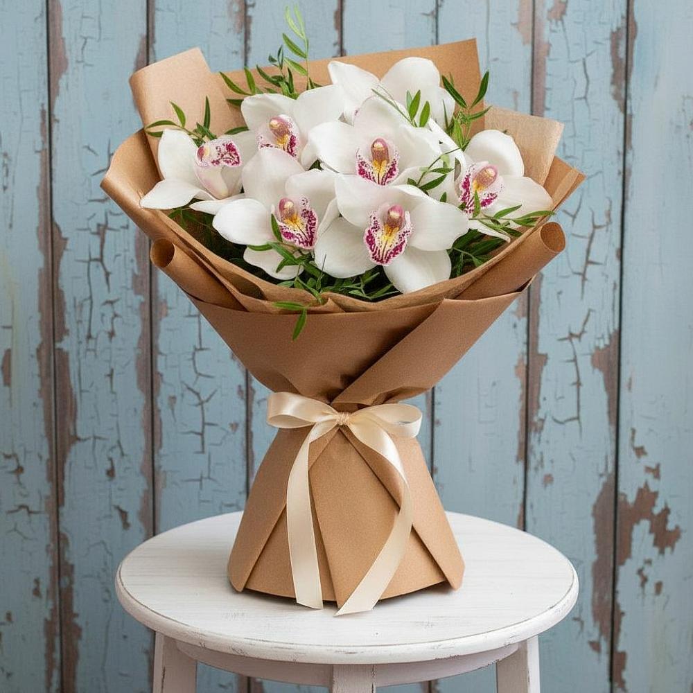 Букет цветов из: Орхидеи и Розы в Веселёво