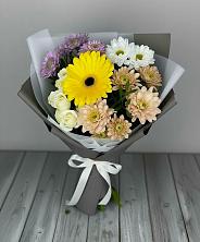 Букет цветов из:  Розы, Герберы и Хризантемы в Веселёво