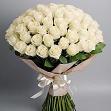 Букет 101 беля роза Белоснежка в Веселёво
