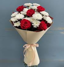 Букет цветов из:  Розы и Хризантемы в Веселёво