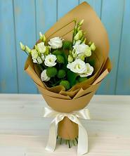 Букет цветов из:  Хризантемы и Лизиантусы в Веселёво