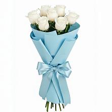 Букет 7 белых роз Проуд в Веселёво