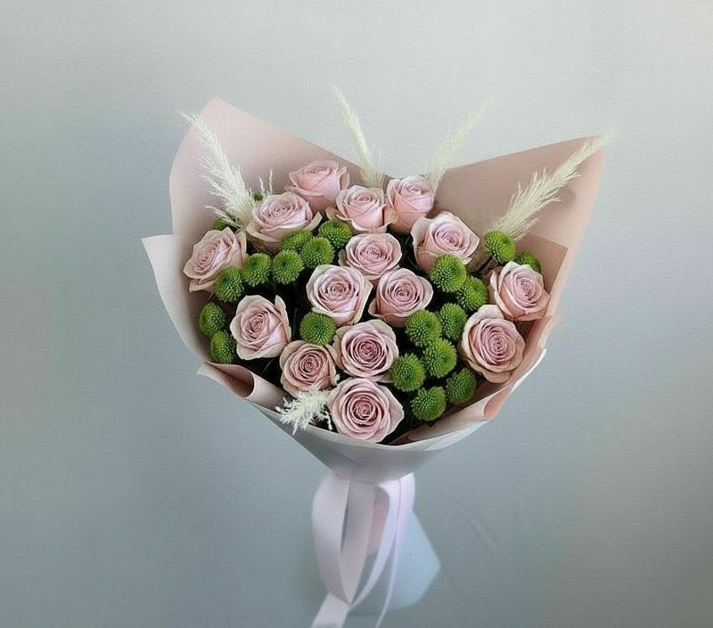 Букет цветов из: Розы и Хризантемы в Веселёво