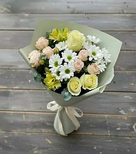 Букет цветов из:  Альстромерии, Розы и Хризантемы в Веселёво