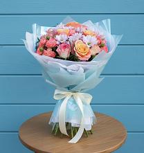 Букет цветов из:  Хризантемы и Розы в Веселёво