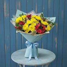 Букет цветов из:  Альстромерии и Хризантемы #REPLACE_PRED# Веселёво